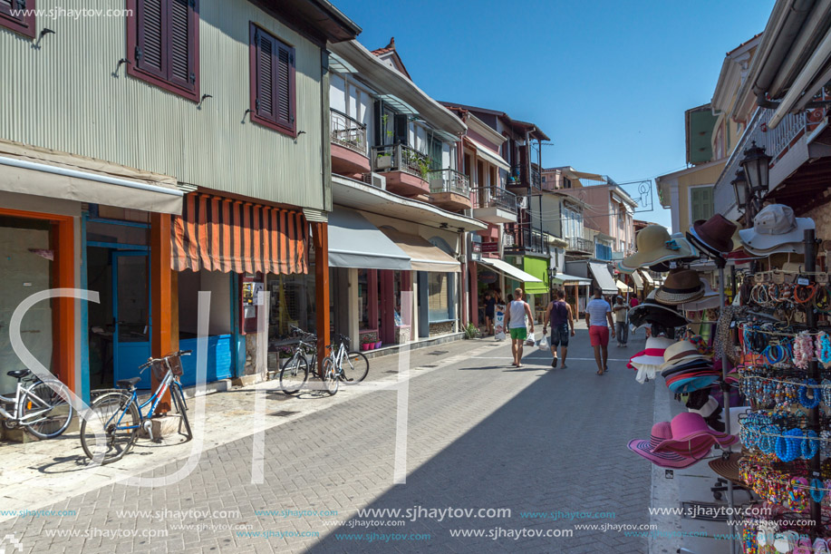 LEFKADA TOWN, GREECE JULY 17, 2014: Panoramic view of Lefkada town, Ionian Islands, Greece