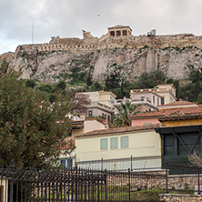ATHENS, GREECE - JANUARY 20 2017:  Sunset view of Roman Agora in Athens, Attica, Greece