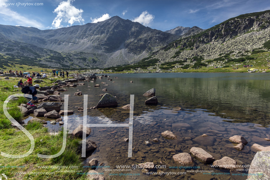 Amazing Panoramic view of Musalenski lakes and Musala peak, Rila mountain, Bulgaria