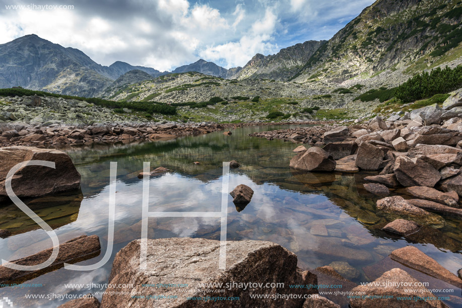 Amazing Panoramic view of Musalenski lakes and Musala peak, Rila mountain, Bulgaria