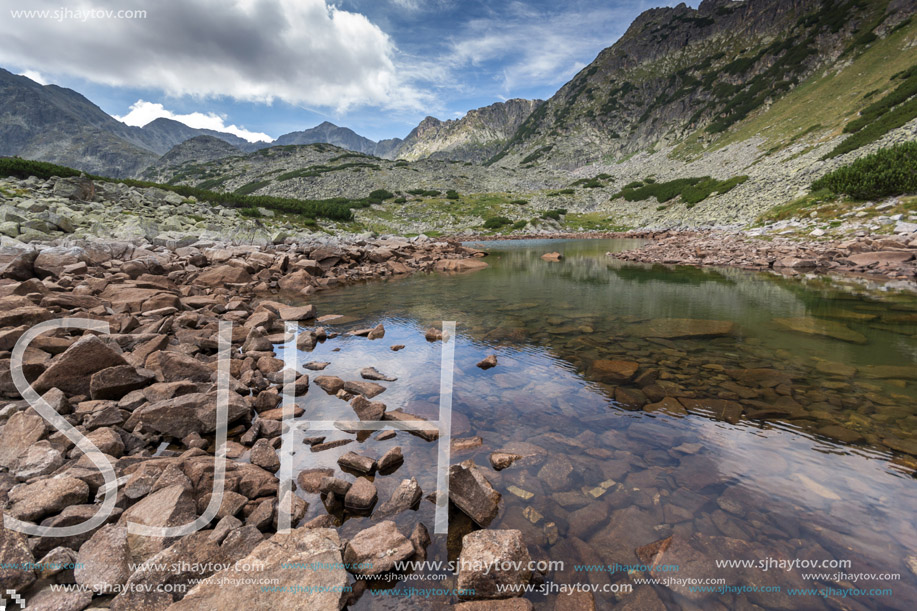 Amazing Panoramic view of Musalenski lakes and Musala peak, Rila mountain, Bulgaria