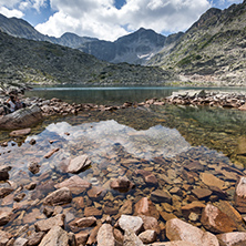 Amazing Panoramic view of Musalenski lakes and Musala peak, Rila mountain, Bulgaria