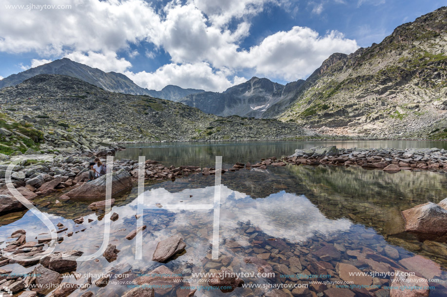 Amazing Panoramic view of Musalenski lakes and Musala peak, Rila mountain, Bulgaria