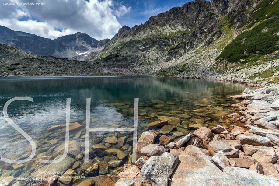 Amazing Panoramic view of Musalenski lakes and Musala peak, Rila mountain, Bulgaria