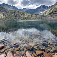 Amazing Panoramic view of Musalenski lakes and Musala peak, Rila mountain, Bulgaria