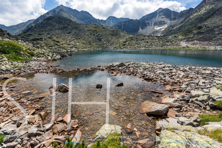 Amazing Panoramic view of Musalenski lakes and Musala peak, Rila mountain, Bulgaria