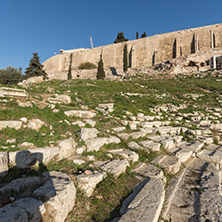 Ruins of the Theatre of Dionysus in Acropolis of Athens, Attica, Greece