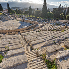 Ruins of the Theatre of Dionysus in Acropolis of Athens, Attica, Greece