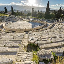 Ruins of the Theatre of Dionysus in Acropolis of Athens, Attica, Greece