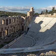 Ruins of Odeon of Herodes Atticus in the Acropolis of Athens, Attica, Greece