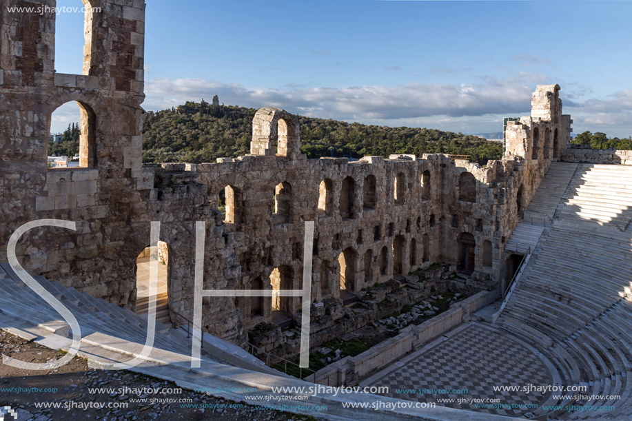 Ruins of Odeon of Herodes Atticus in the Acropolis of Athens, Attica, Greece