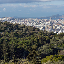 Amazing panorama from Acropolis to city of Athens, Attica, Greece