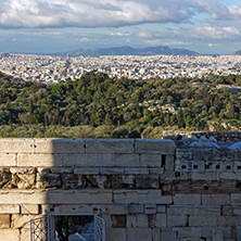 Monumental gateway Propylaea in the Acropolis of Athens, Attica, Greece