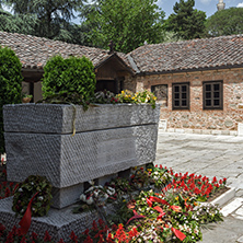 SKOPJE, REPUBLIC OF MACEDONIA - 13 MAY 2017: Orthodox Church of the Ascension of Jesus and The grave of Gotse Delchev in Skopje, Republic of Macedonia