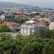 SKOPJE, REPUBLIC OF MACEDONIA - 13 MAY 2017: Panorama to city of Skopje from fortress (Kale fortress) in the Old Town, Republic of Macedonia