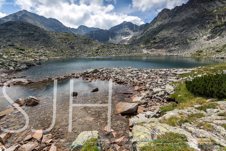 Amazing Panoramic view of Musalenski lakes and Musala peak, Rila mountain, Bulgaria