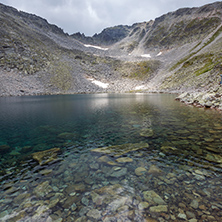 Landscape with Rila Mountain, Ledenoto (Ice) lake and Musala Peak, Bulgaria