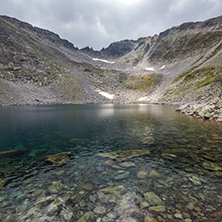 Landscape with Rila Mountain, Ledenoto (Ice) lake and Musala Peak, Bulgaria