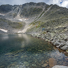 Landscape with Rila Mountain, Ledenoto (Ice) lake and Musala Peak, Bulgaria