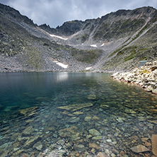 Landscape with Rila Mountain, Ledenoto (Ice) lake and Musala Peak, Bulgaria