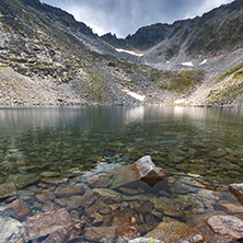 Landscape with Rila Mountain, Ledenoto (Ice) lake and Musala Peak, Bulgaria