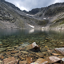 Landscape with Rila Mountain, Ledenoto (Ice) lake and Musala Peak, Bulgaria