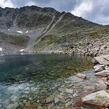 Landscape with Rila Mountain, Ledenoto (Ice) lake and Musala Peak, Bulgaria