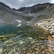 Landscape with Rila Mountain, Ledenoto (Ice) lake and Musala Peak, Bulgaria