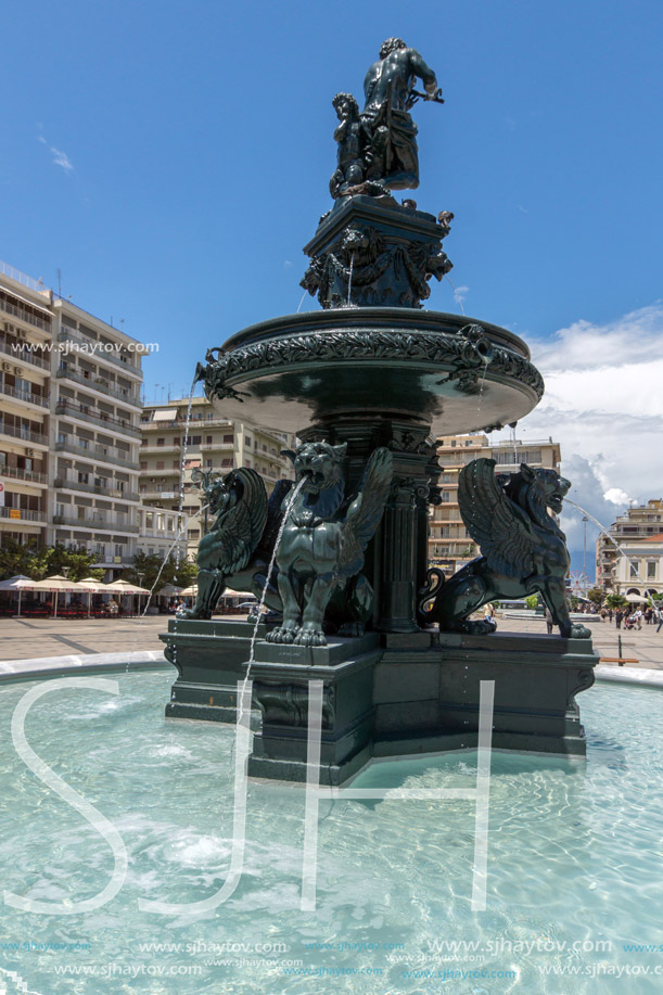 PATRAS, GREECE MAY 28, 2015: Panoramic view of King George I Square in Patras, Peloponnese, Western Greece