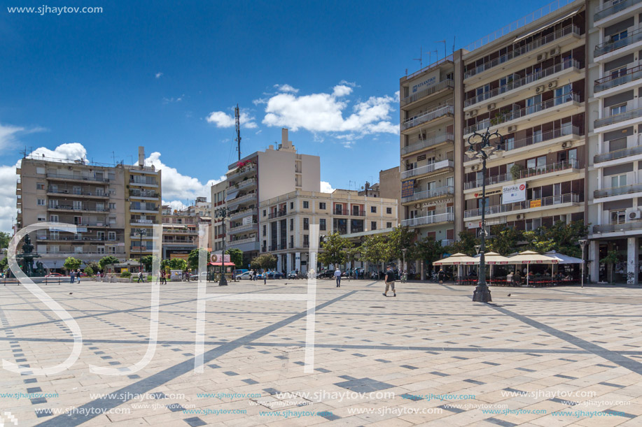 PATRAS, GREECE MAY 28, 2015: Panoramic view of King George I Square in Patras, Peloponnese, Western Greece