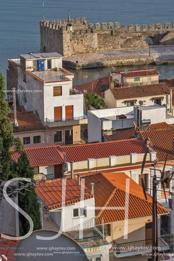 NAFPAKTOS, GREECE - MAY 28, 2015: Amazing Panoramic view of Nafpaktos town, Western Greece