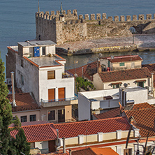 NAFPAKTOS, GREECE - MAY 28, 2015: Amazing Panoramic view of Nafpaktos town, Western Greece