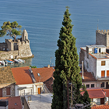 NAFPAKTOS, GREECE - MAY 28, 2015: Amazing Panoramic view of Nafpaktos town, Western Greece