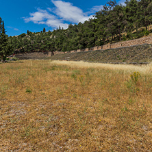 Panoramic view of Stadium at Ancient Greek archaeological site of Delphi, Central Greece