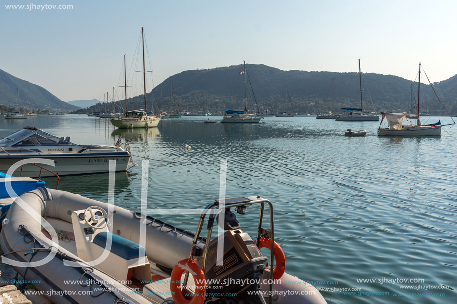 NYDRI, LEFKADA, GREECE -  JULY 17: Boats at Port of Nydri Bay, Lefkada, Ionian Islands, Greece
