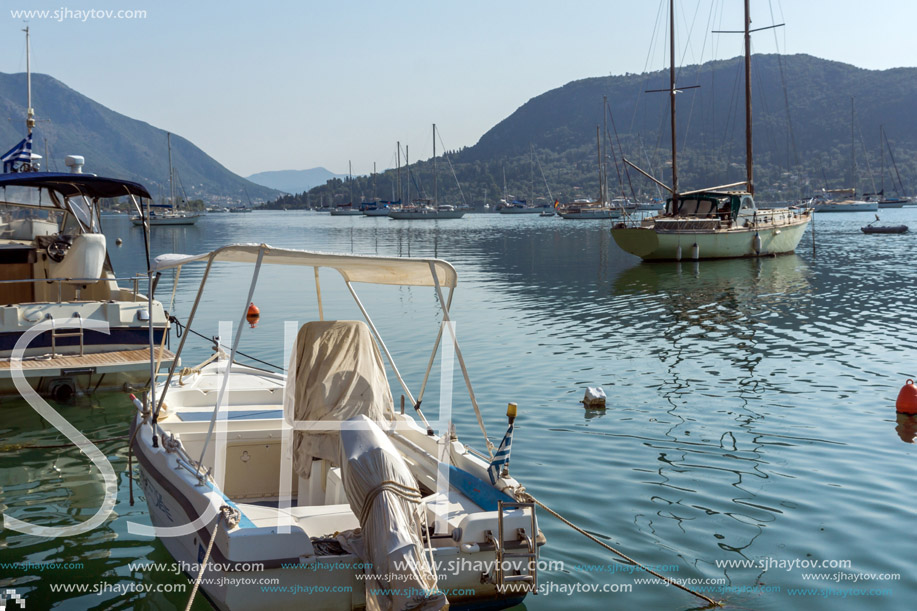 NYDRI, LEFKADA, GREECE -  JULY 17: Boats at Port of Nydri Bay, Lefkada, Ionian Islands, Greece