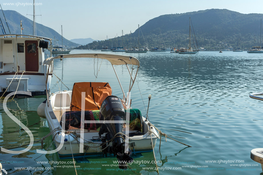 NYDRI, LEFKADA, GREECE -  JULY 17: Boats at Port of Nydri Bay, Lefkada, Ionian Islands, Greece