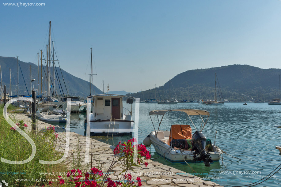 NYDRI, LEFKADA, GREECE -  JULY 17: Boats at Port of Nydri Bay, Lefkada, Ionian Islands, Greece