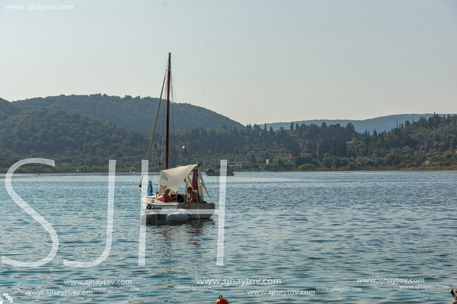 NYDRI, LEFKADA, GREECE -  JULY 17: Boats at Port of Nydri Bay, Lefkada, Ionian Islands, Greece