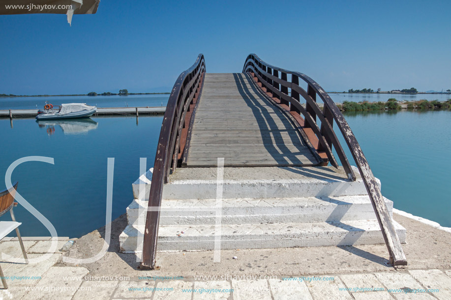 LEFKADA TOWN, GREECE - JULY 17, 2014: Panoramic view of embankment in Lefkada town, Ionian Islands, Greece