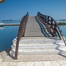 LEFKADA TOWN, GREECE - JULY 17, 2014: Panoramic view of embankment in Lefkada town, Ionian Islands, Greece