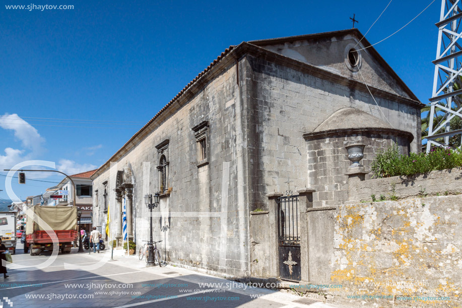 LEFKADA TOWN, GREECE - JULY 17, 2014: Old Orthodox church in  Lefkada town, Ionian Islands, Greece