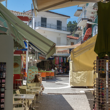 PARGA, GREECE - JULY 17, 2014: Typical street in town of Parga, Epirus, Greece