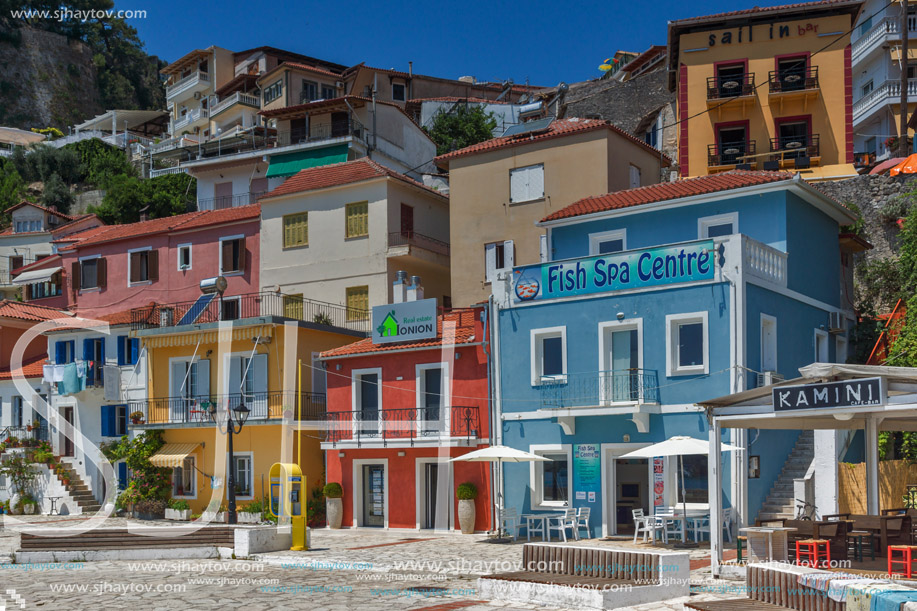 PARGA, GREECE - JULY 17, 2014: Amazing Panoramic view from   embankment of town of Parga, Epirus, Greece