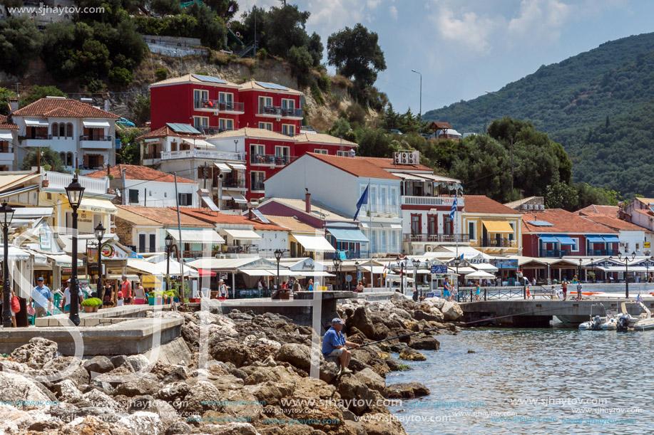 PARGA, GREECE - JULY 17, 2014: Amazing Panoramic view from   embankment of town of Parga, Epirus, Greece