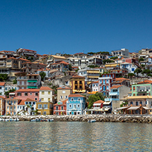 PARGA, GREECE - JULY 17, 2014: Amazing Panoramic view from   embankment of town of Parga, Epirus, Greece