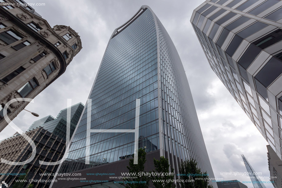 LONDON, ENGLAND - JUNE 18, 2016: Amazing view of Business Building in City of London, Great Britain