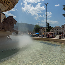 SKOPJE, REPUBLIC OF MACEDONIA - 13 MAY 2017: Philip II of Macedon Monument in Skopje, Republic of Macedonia