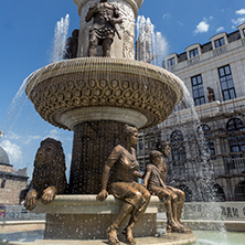 SKOPJE, REPUBLIC OF MACEDONIA - 13 MAY 2017: Philip II of Macedon Monument in Skopje, Republic of Macedonia