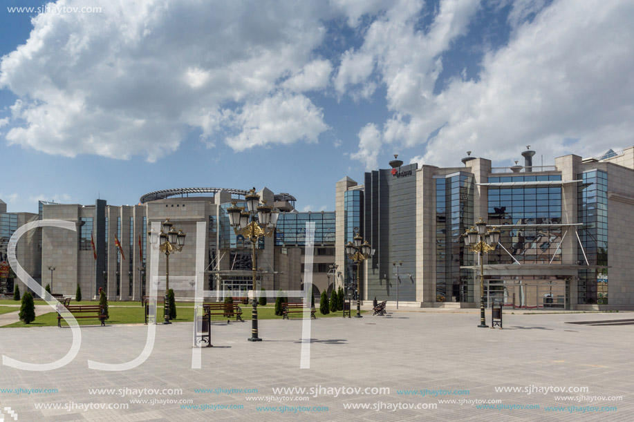 SKOPJE, REPUBLIC OF MACEDONIA - 13 MAY 2017: Holocaust Museum in city of  Skopje, Republic of Macedonia